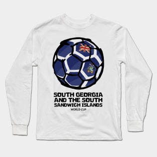 South Georgia and the South Sandwich Islands Football Country Flag Long Sleeve T-Shirt